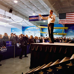 John Kerry speaking at campaign rally, Fargo ND 02-01-2004