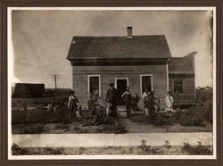 Connelly Family in front of home, Berthold ND 1916