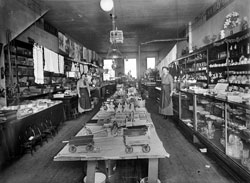 Katie Graf Donczik and Miss Klussman Sales Clerk General Store, New Salem ND 1915