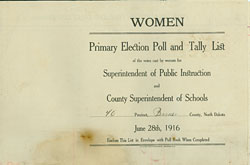 women's primary election tally list
