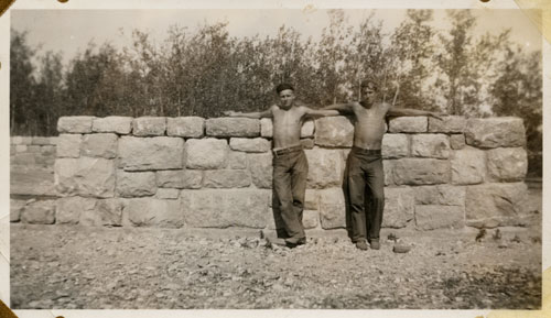 2 Men at a Stone Wall
