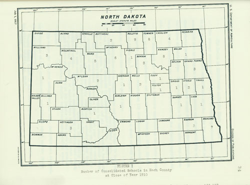 1910 Consolidated Schools Map