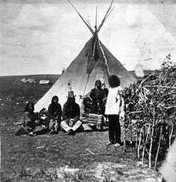 Scouts & their tipis at Fort Rice DT