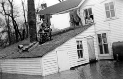 Bud Feldman's house, 1950 flood Pembina