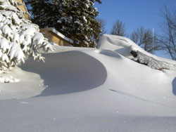 Truck buried in snow, 2009