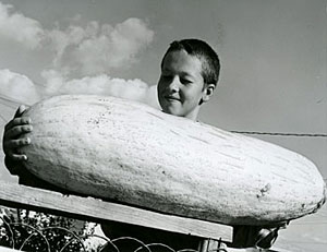 11 year old Leon just with gian banana squash