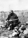 Owl Woman Stringing Squash