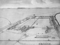 Fort Abercrombie pencil drawing