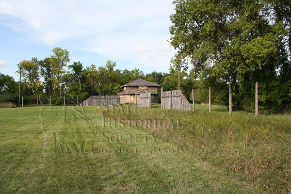 Fort Abercrombie bastion and ghosted building