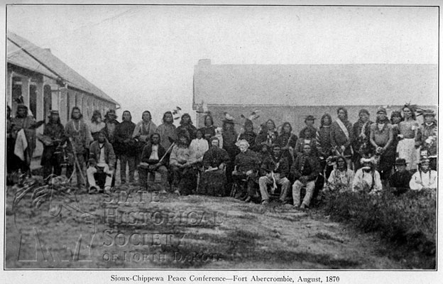 Sioux-Chippewa peace conference, Ft. Abercrombie, 1870