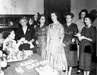 Evelyn Oleigerson serving tea for a 1957 meeting of the North Dakota Federation of Republican Women