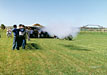 Reenactors firing rifles