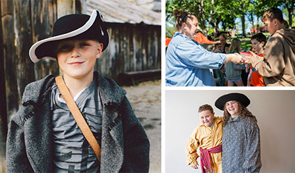 happy kids enjoy history