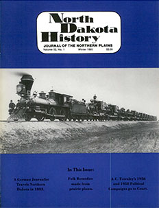 cover of North Dakota History Volume 52.1
