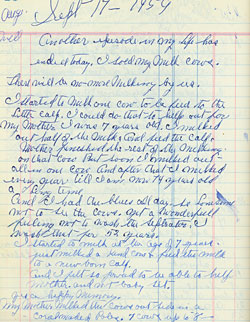 Olson diary, Selling Milk Cows