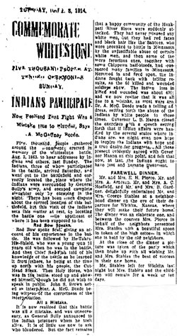 newspaper article about Whitestone Hill Battle