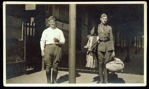 Lt Bain and Lt Huston at station platform