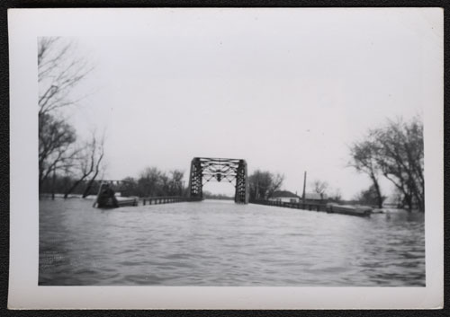 Flooded Red River Bridge in Pembina